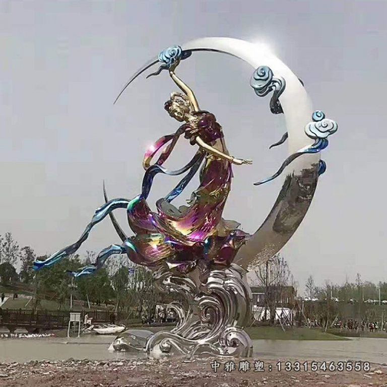 六盘水不锈钢嫦娥奔月雕塑
