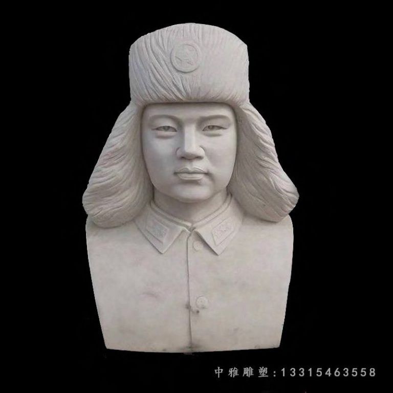 大理石雷锋石雕，名人胸像石雕