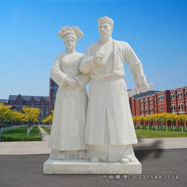 汉白玉夫妻 石雕广场人物雕塑