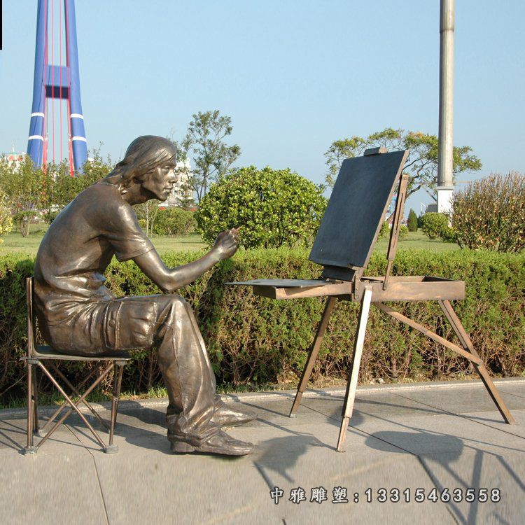 画画人物铜雕15