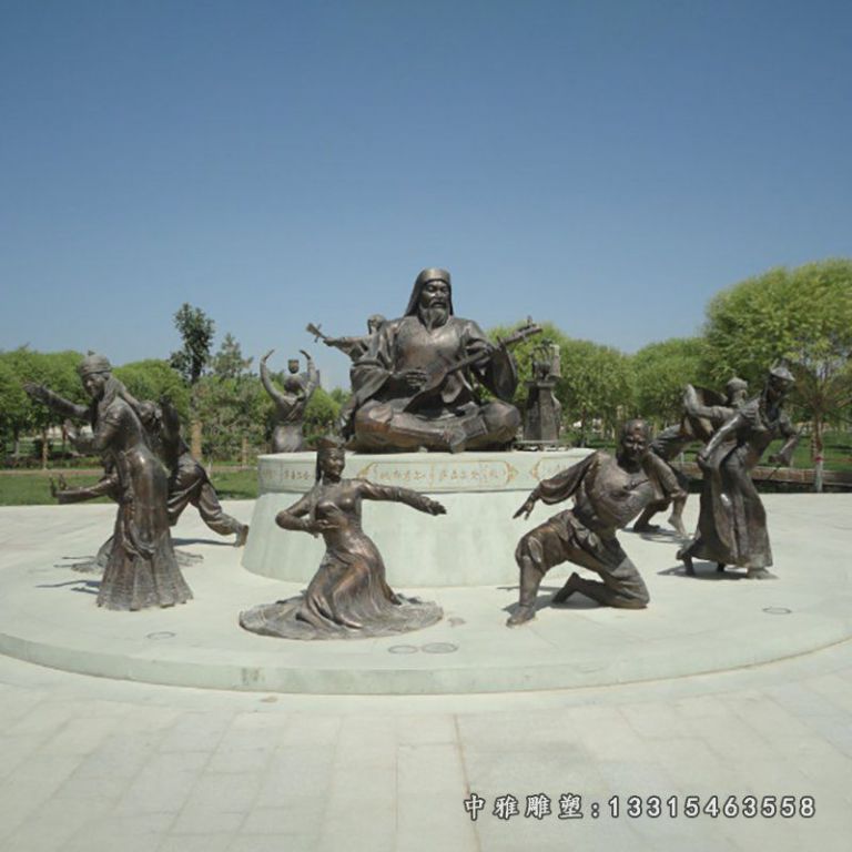 少数民族人物铜雕，公园人物雕塑 (2)