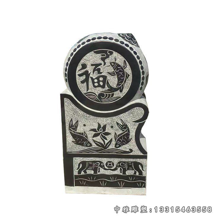 大理石鲤鱼抱鼓 石雕抱鼓石门口雕塑
