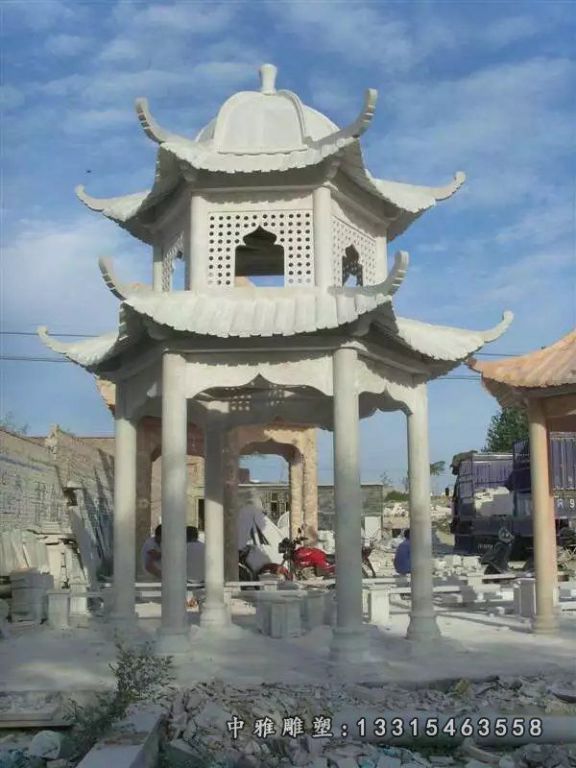 石凉亭，大理石凉亭，两层石凉亭 (4)