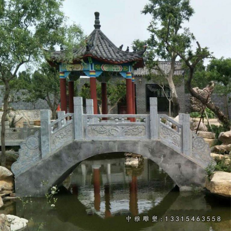 仿古拱桥石雕，公园石桥