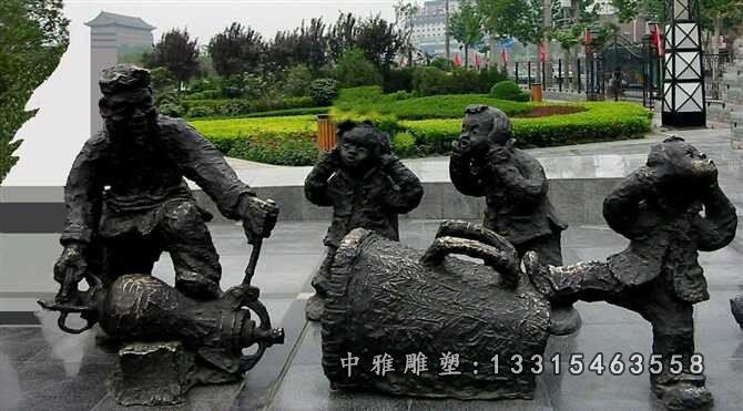 爆爆米花铜雕，公园小品铜雕