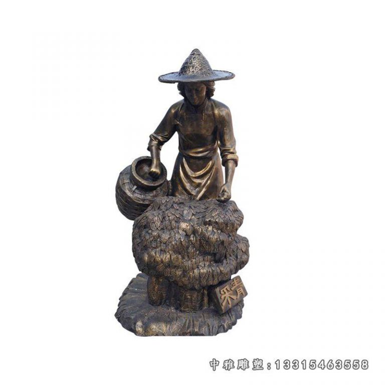 采茶女铜雕 (2)