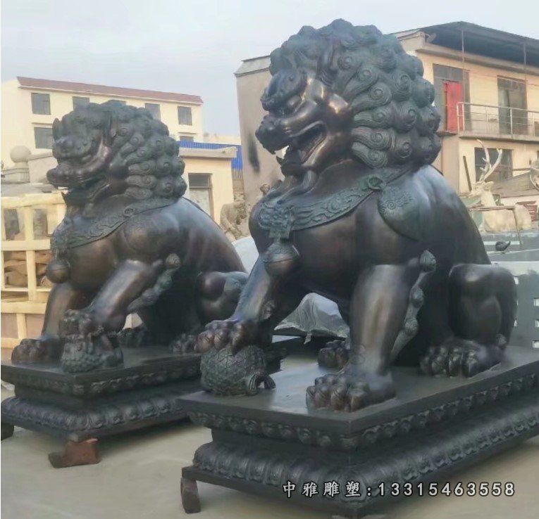 户外铸铜狮子雕塑 (3)