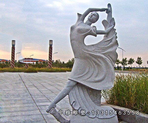 美女跳舞石雕，广场跳舞石雕