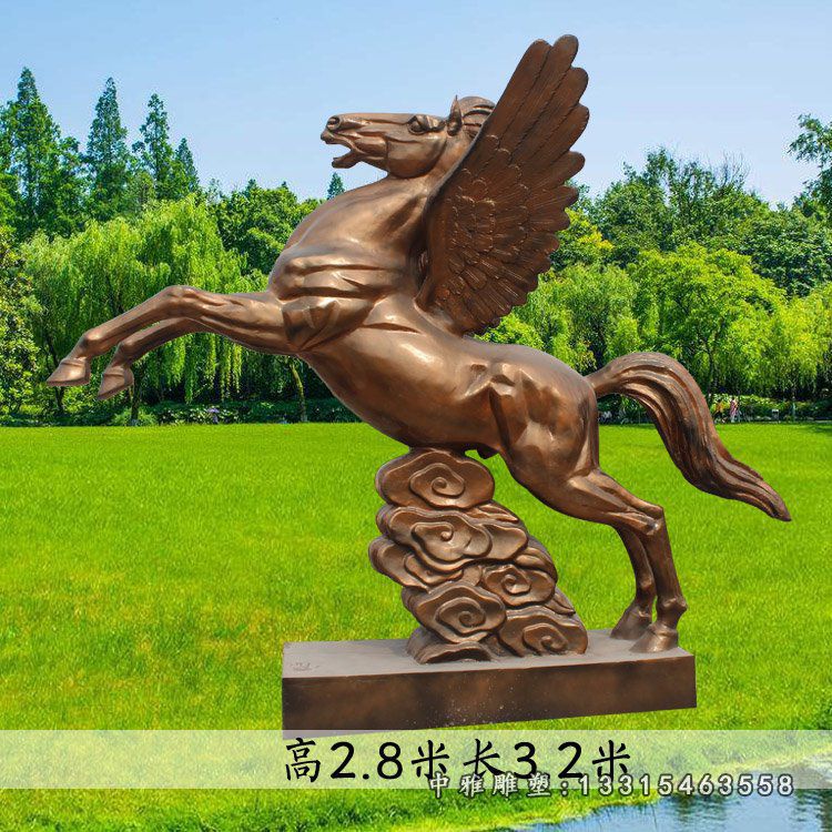 玻璃钢飞马雕塑仿铜动物雕塑2