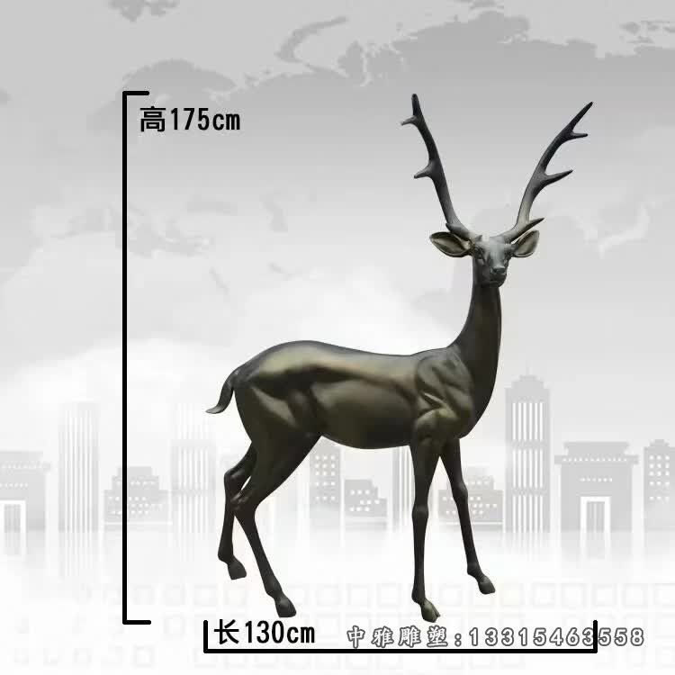 公园小鹿铜雕 (5)