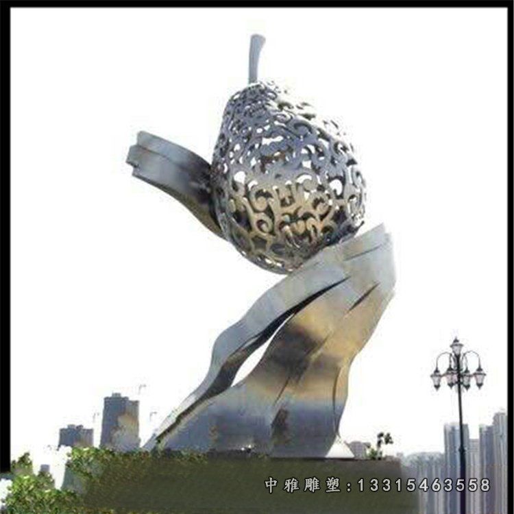 城市不锈钢镂空凤梨雕塑