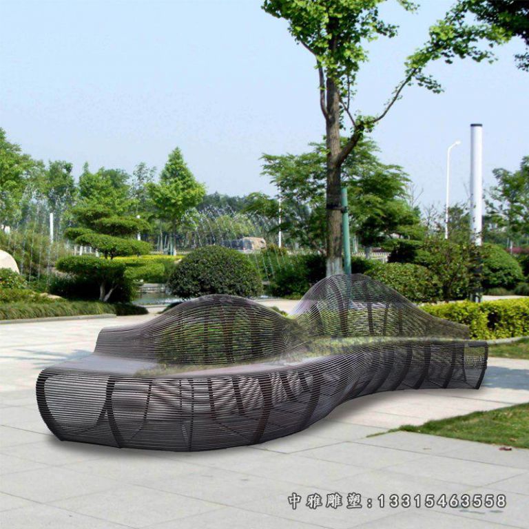 不锈钢户外公共艺术景观座椅 (1)
