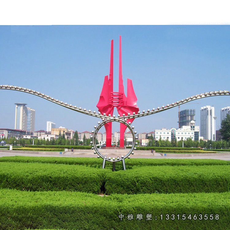 不锈钢大雁组合雕塑