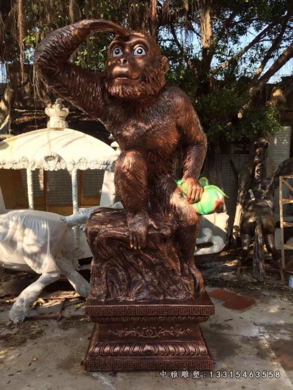 贵阳市动物园大猩猩铜雕