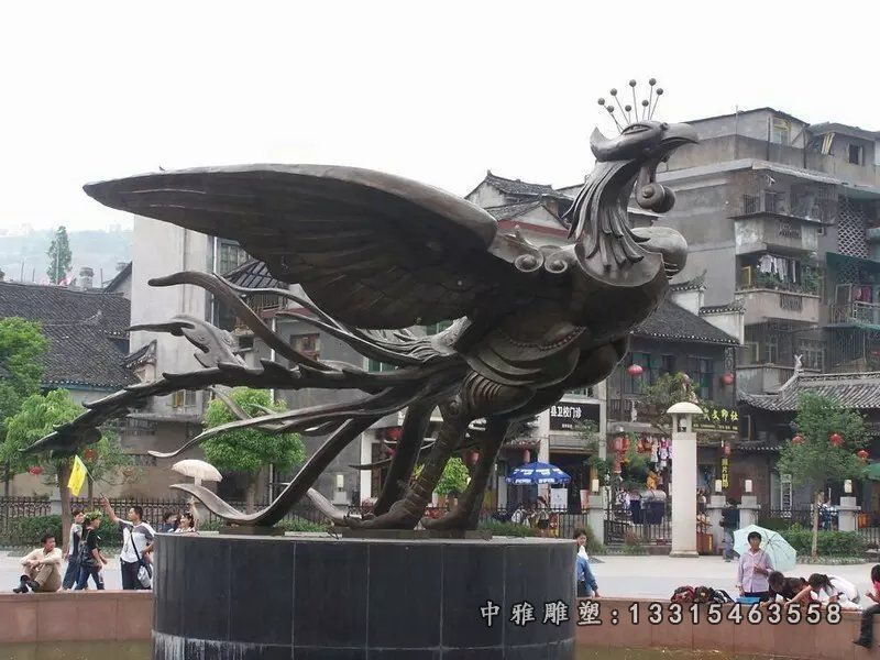凤凰铜雕，公园景观铜雕