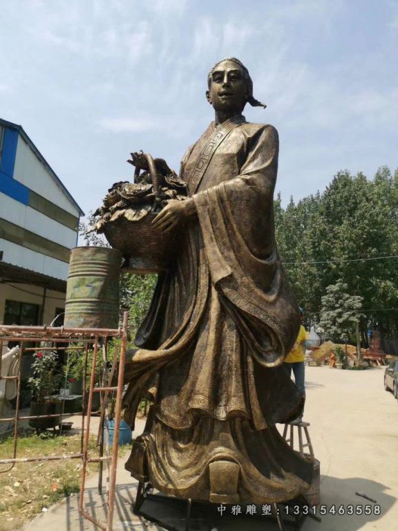 八仙蓝采和铜雕