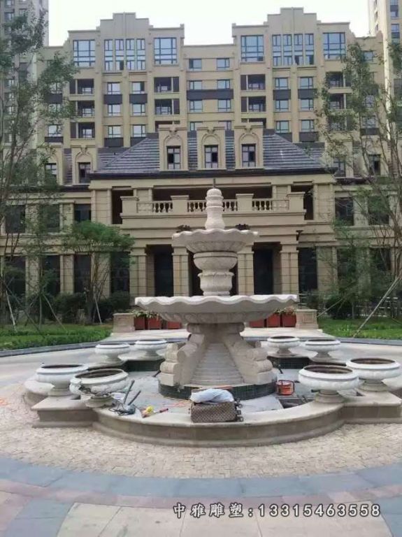 简约双层欧式别墅石雕