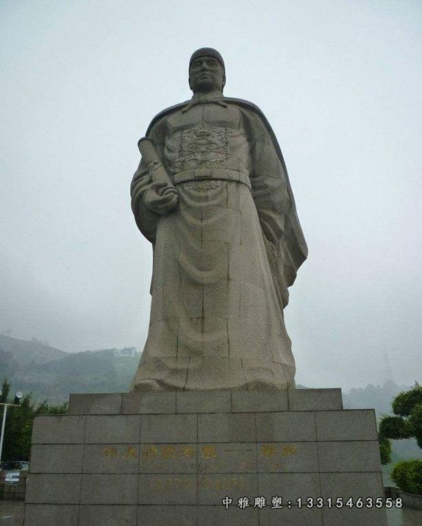 郑和石雕，广场古代人物石雕