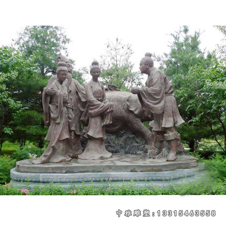 二十四孝之行佣供母铜雕