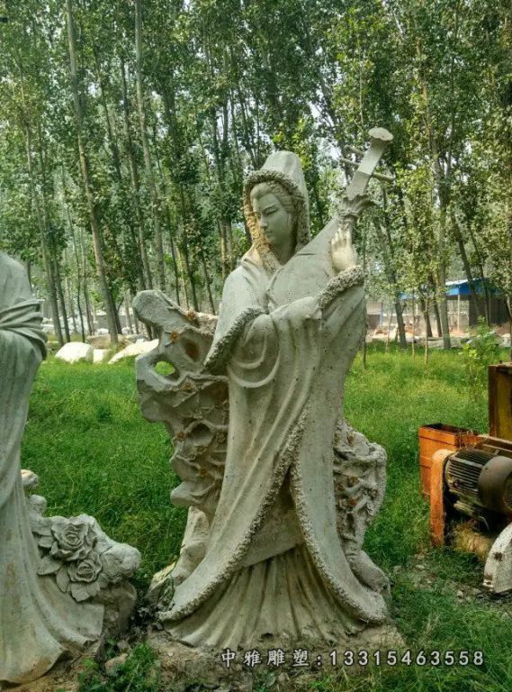 昭君石雕，美女抱琵琶石雕，古代人物石雕