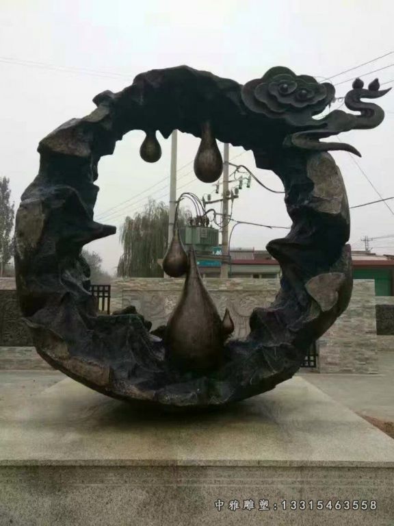 铸铜祥云水滴铜雕