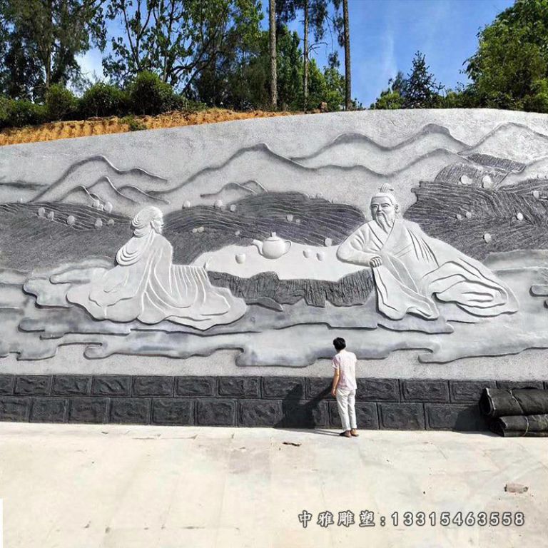 广场古代人物石浮雕