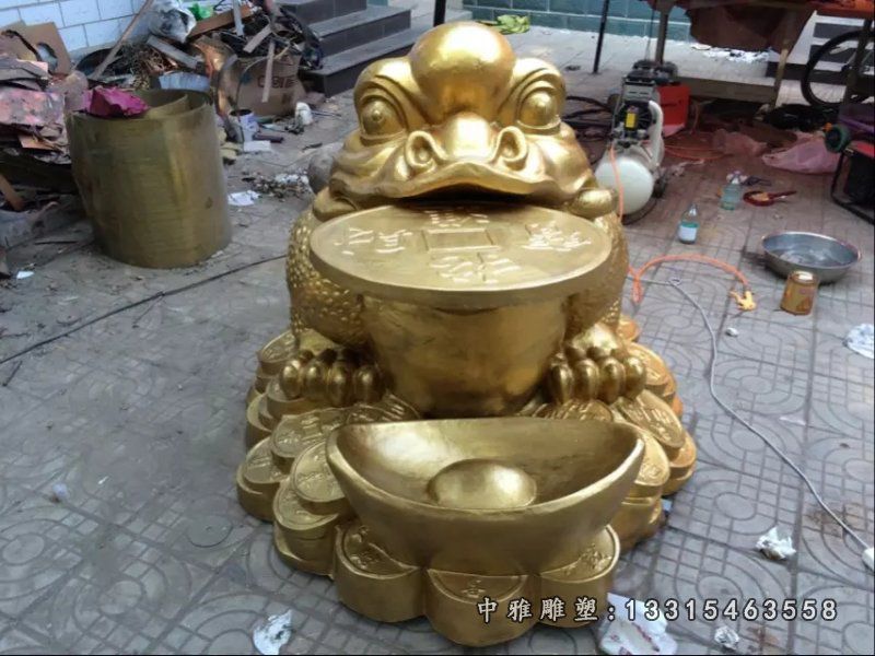 铜雕金蟾，铸铜金蟾 (2)