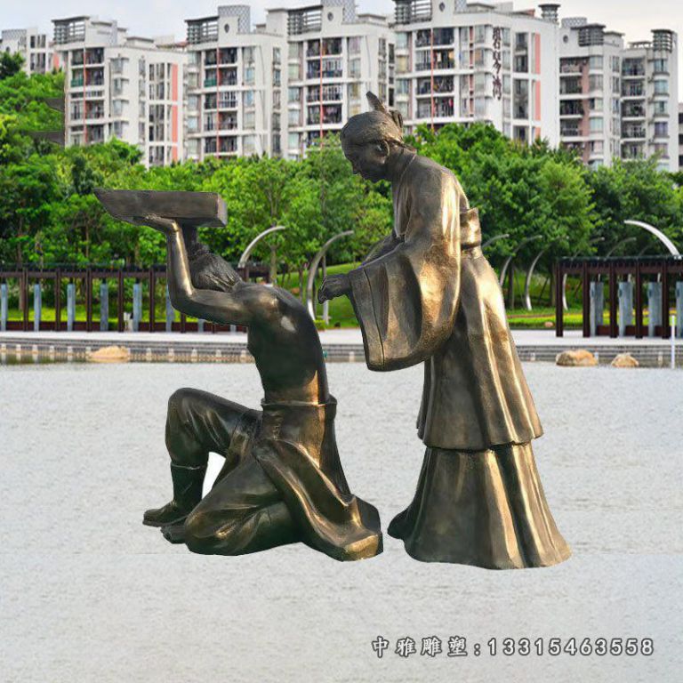 岳母刺字历史铜雕（1）