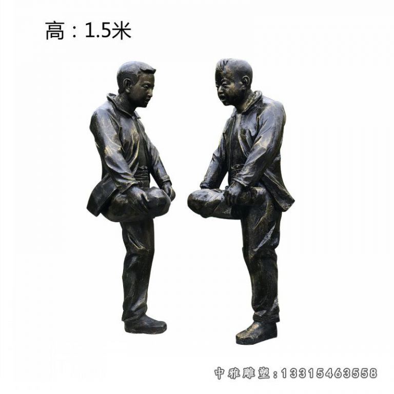 撞拐儿童铜雕 (1)