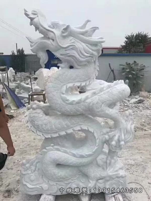 大理石盘龙雕塑