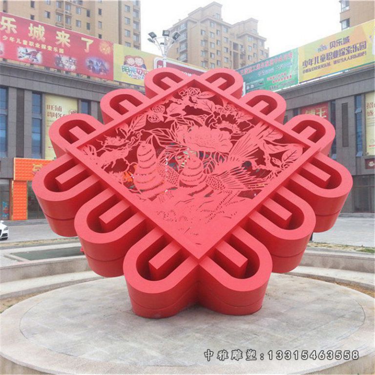 安顺市广场不锈钢中国结雕塑