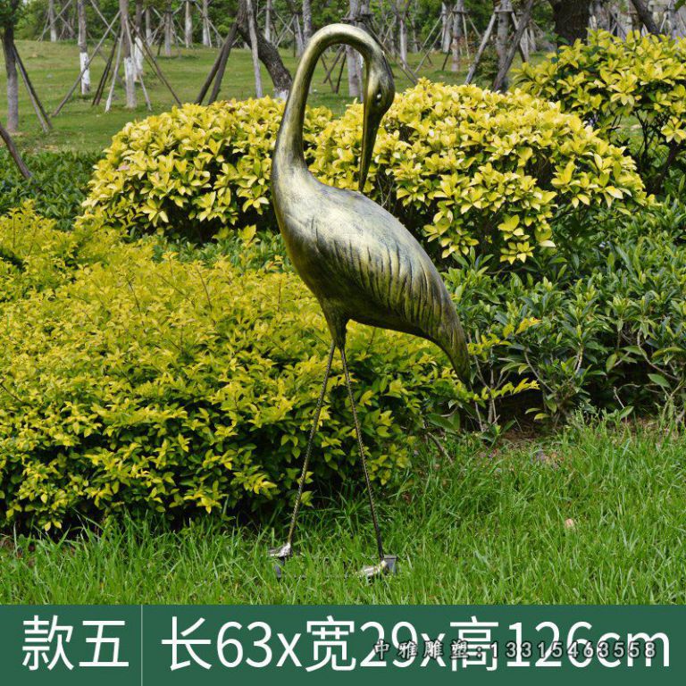 抽象仙鹤各种姿势铜雕 (4)