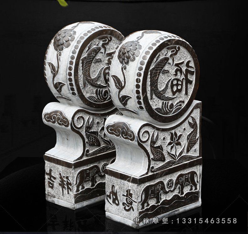 仿古吉祥如意门墩石雕