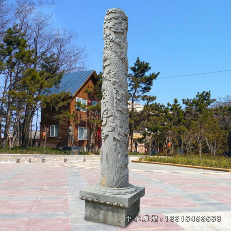 广场龙柱石浮雕