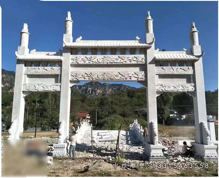 村庄冲立式牌坊石雕