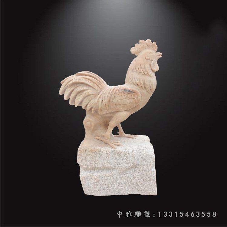公园动物生肖鸡石雕