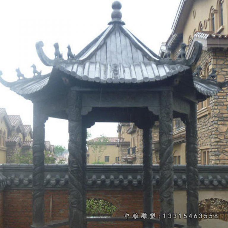 公园仿古凉亭石雕