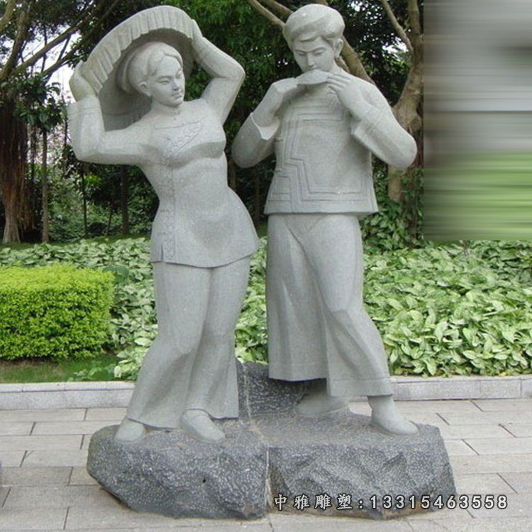 广场夫妻人物石雕