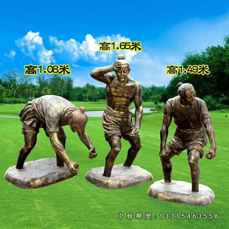 田园插秧人物铜雕