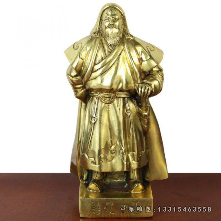 古代成吉思汗铜雕