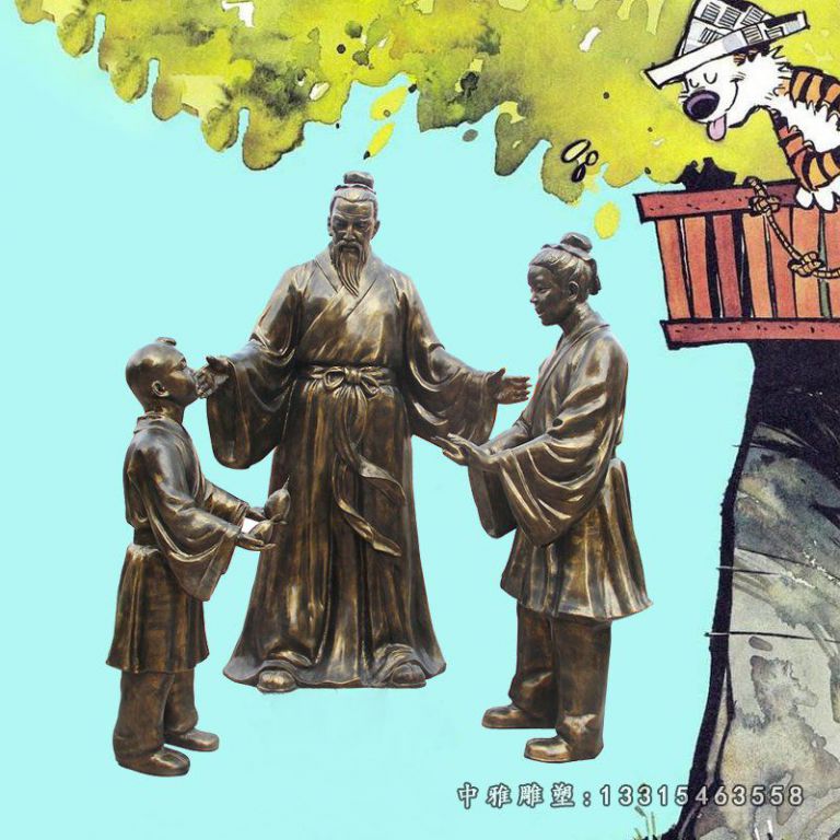 典故孔融让梨铜雕