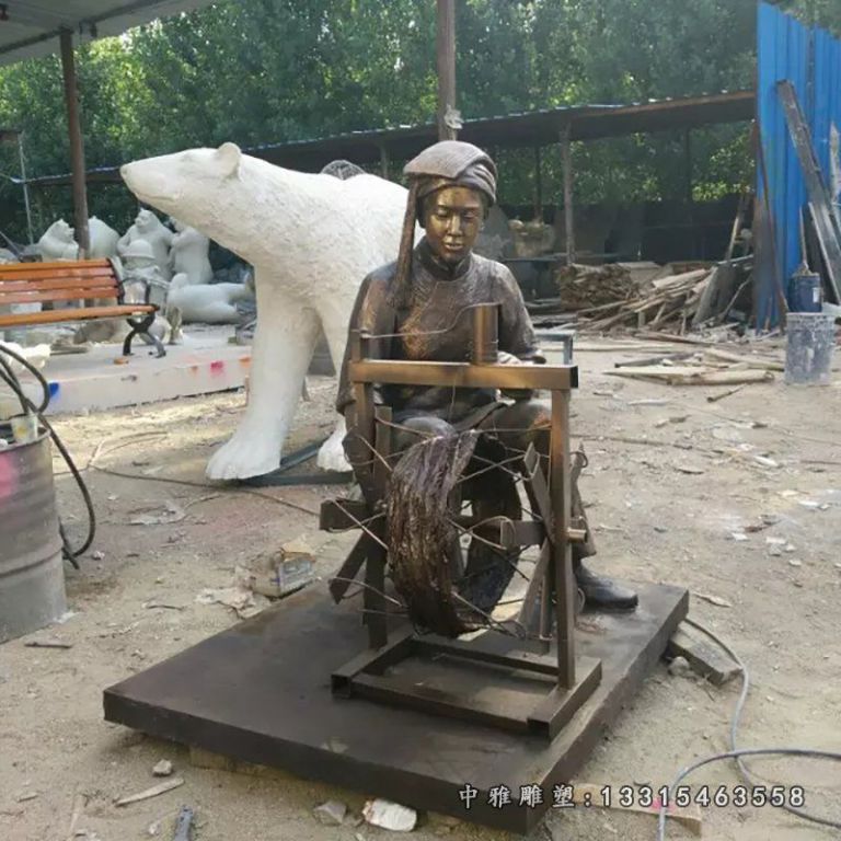 步行街民俗人物铜雕