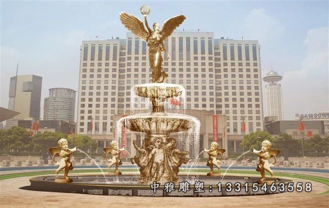 广场喷泉铜雕