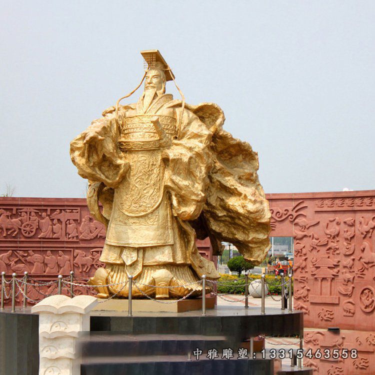 古代秦始皇铜雕