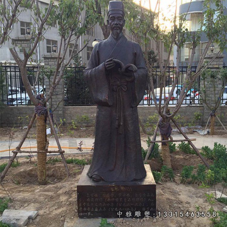 古代诗人铜雕