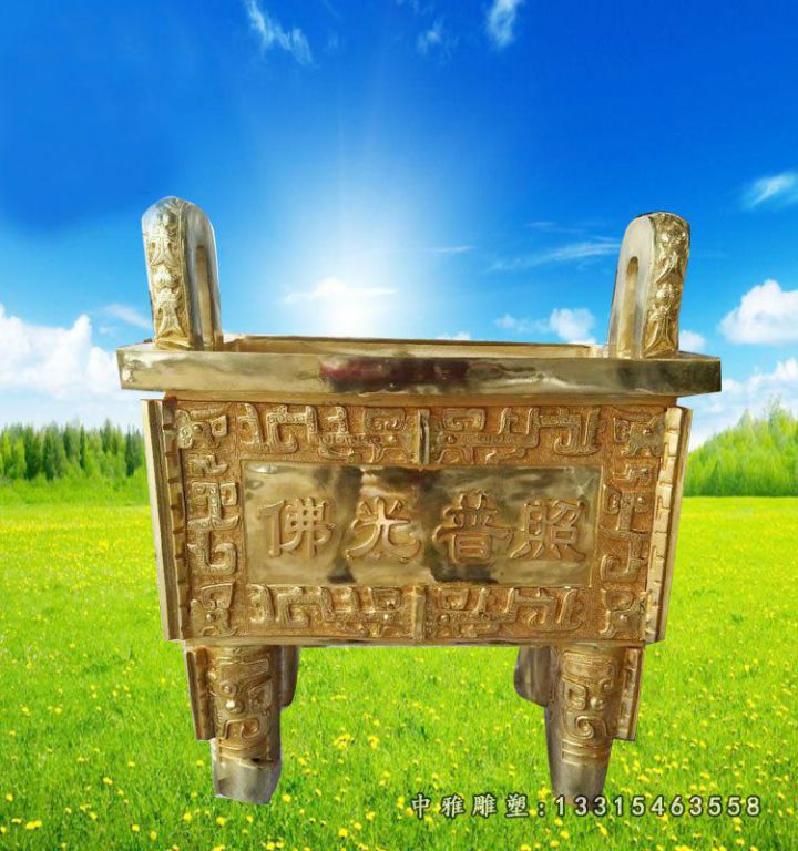 寺庙香炉铜雕
