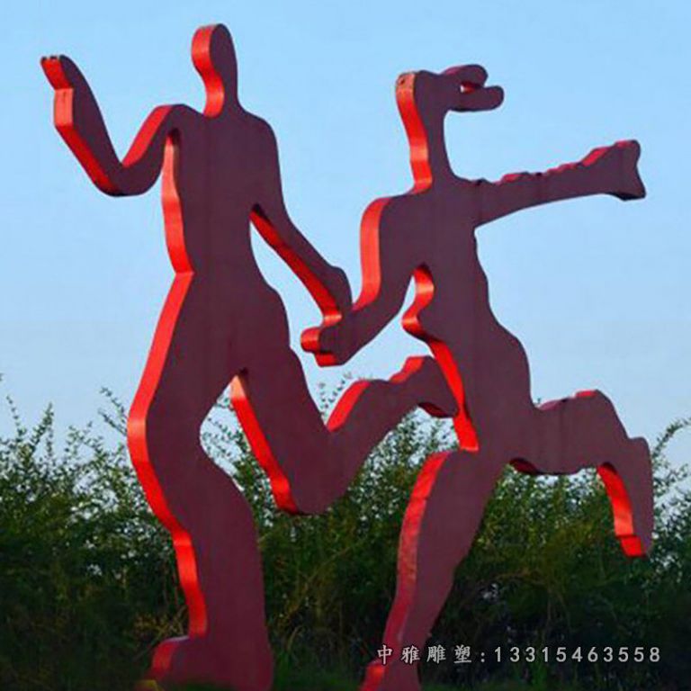 不锈钢现代人物雕塑