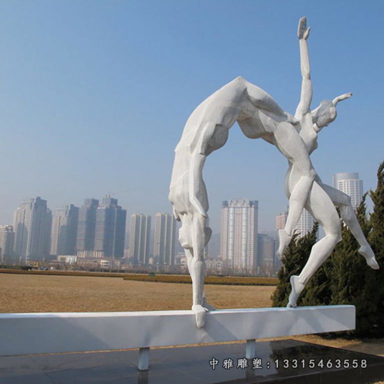不锈钢运动体操雕塑