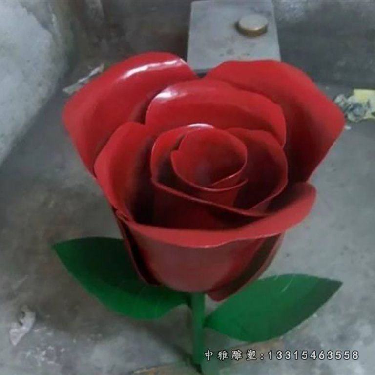 不锈钢植物玫瑰花雕塑