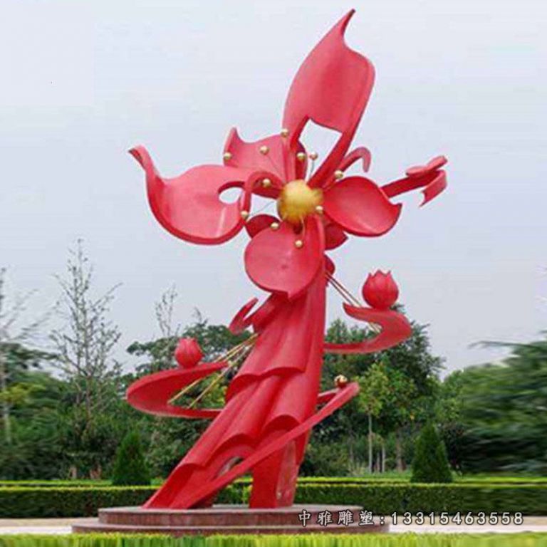 不锈钢创意花朵雕塑